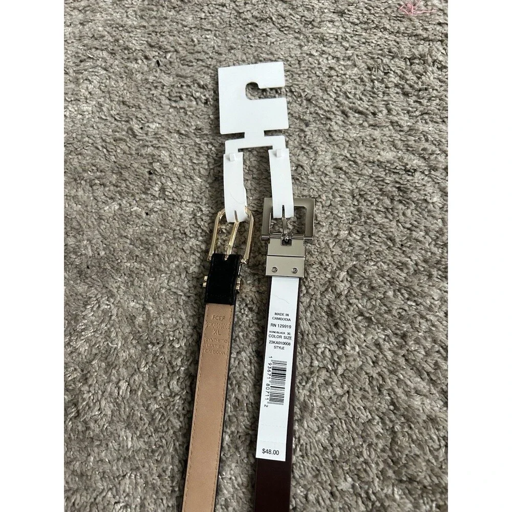 Calvin Klein 2 Piece Reversible Belt Black / White Size XL New